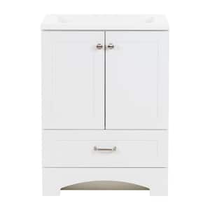 Lancaster 24 in. W x 19 in. D x 33 in. H Single Sink Freestanding Bath Vanity in White with White Cultured Marble Top