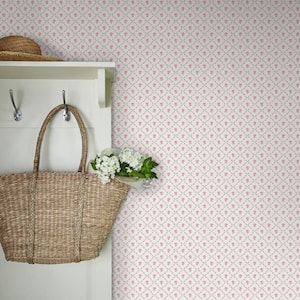 Laura Ashley Kate Coral Pink Wallpaper Sample