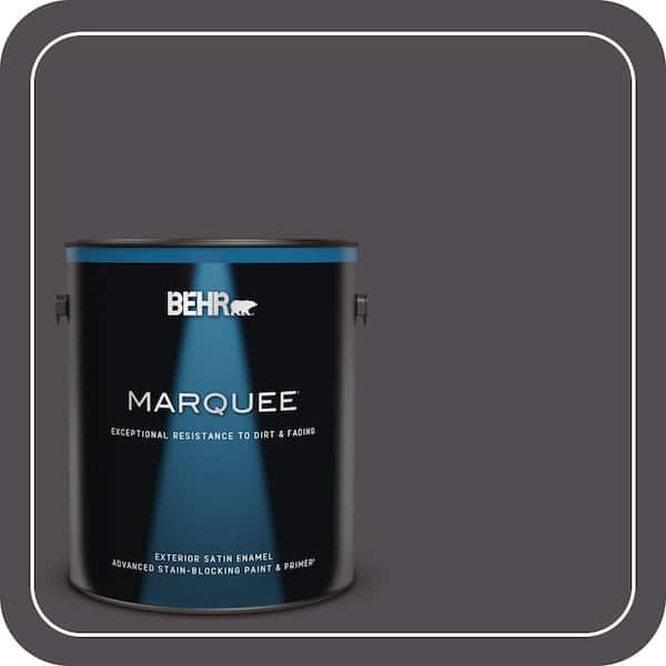 BEHR MARQUEE 1 gal. #N570-7 Black Elegance Satin Enamel Exterior Paint & Primer