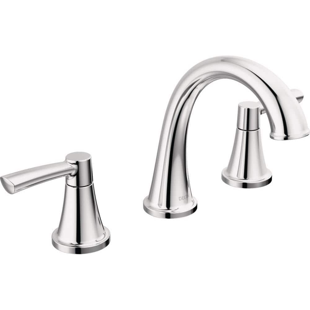 Delta Casara 8 in. Widespread Double Handle Bathroom Faucet in Polished Chrome