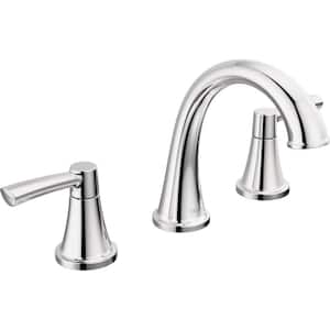 Casara 8 in. Widespread Double Handle Bathroom Faucet in Polished Chrome