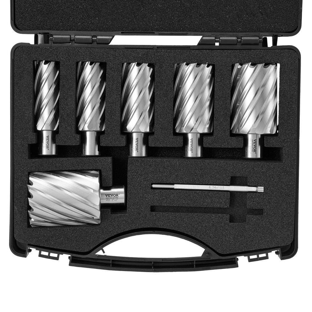 Annular Cutter Set, 6-Piece Weldon Shank Mag Drill Bits, M2AL High-Speed Steel, with 2 Pilot Pins and Portable Case price history on PriceWatchPro