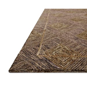 Varena Plum/Gold 5 ft. 0 in. x 7 ft. 6 in. Modern 100% Wool Area Rug
