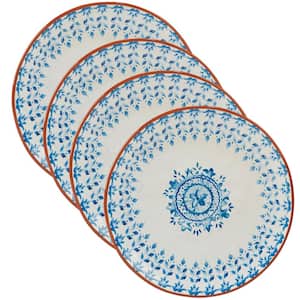 Porto 4-Piece Traditional Multi-Colored Ceramic 11 in. Dinner Plate Set (Service for 4)