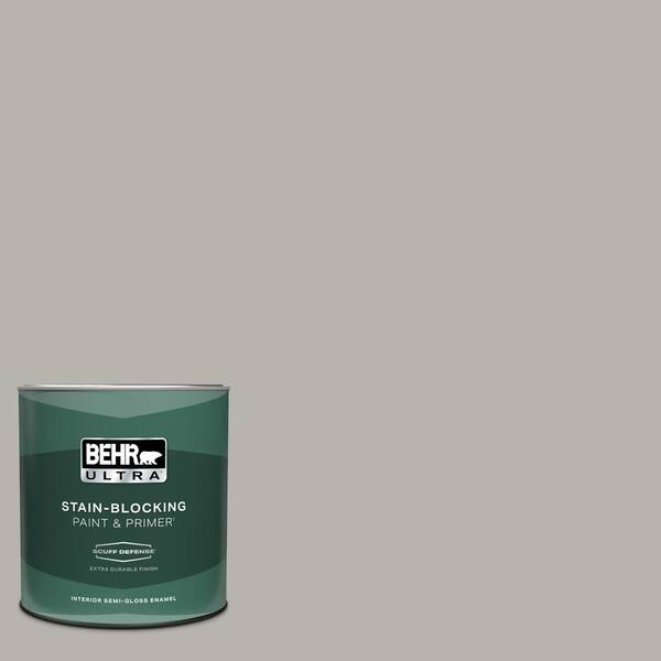 BEHR ULTRA 1 qt. PPU24 11 Greige Extra Durable Semi Gloss Enamel Interior Paint Primer 375404
