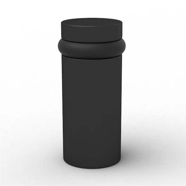 Floor Door Stopper Matte Black-1 Pack Black Stopper Quickly Installed Wall Protector and Door Knobs-3 in.