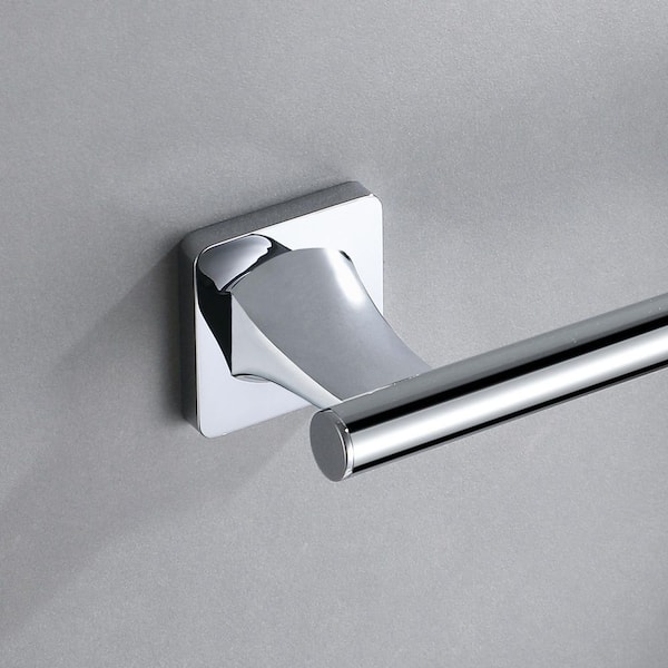 Bathroom 24 in. Wall Mounted Single Towel Bar Anti-Spotting Towel Holder in Polished Chrome