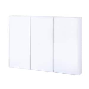 36 in. W x 26 in. H Surface-Mount Medicine Cabinet with 3 Shelves White Wall Mounted Mirrored Door Cabinet