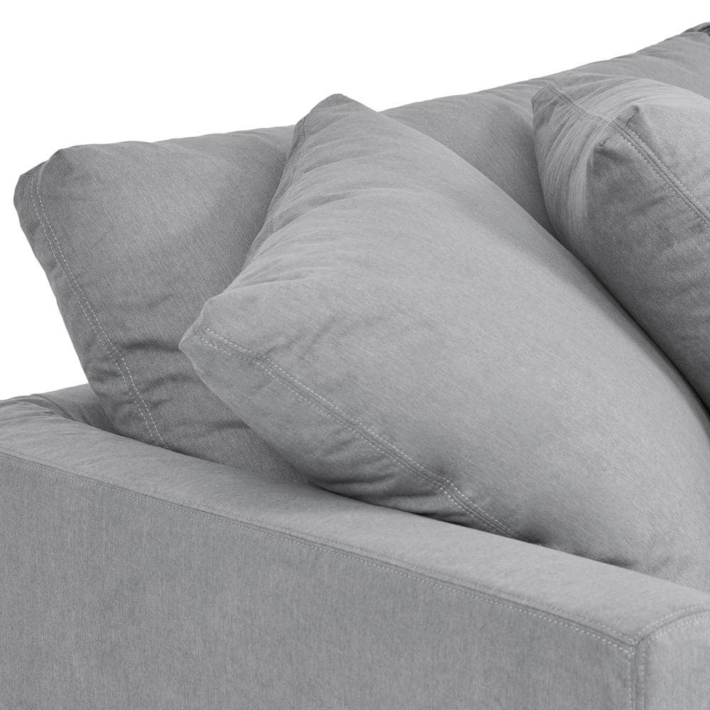 Ciara 93" Slate Gray Cotton Blend Upholstered Sofa with Flared Arms