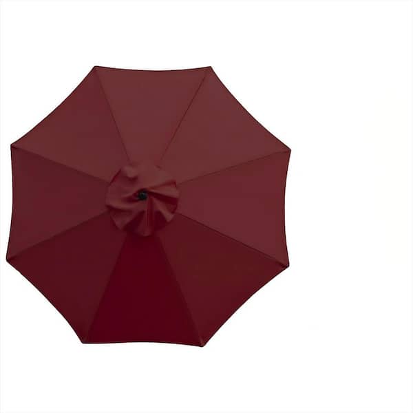 8 Rib Replacement Canopy, Patio Umbrella Replacement Canopy for 9 ft. Umbrella, Only The Top Cover, Wine Red