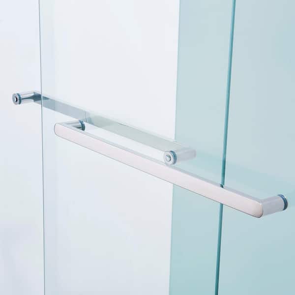CASAINC 44-48 in. W x 75 in. H Double Sliding Aluminum Alloy Frame Shower Door in Chrome with 5/16 in. Clear Glass
