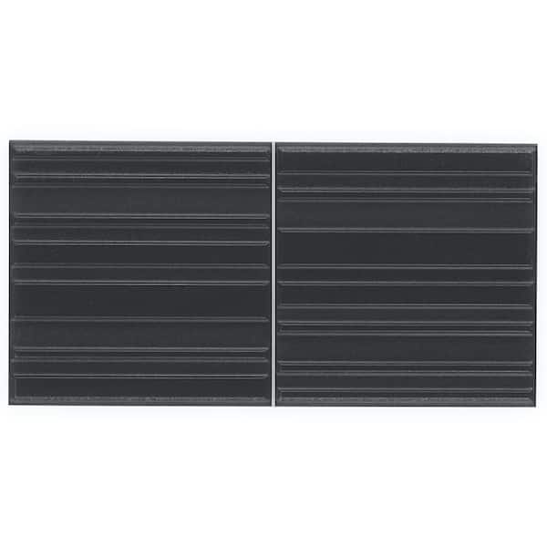 Ivy Hill Tile Newcastle Charcoal Black 7.87 in. x 0.53 in. Matte Ceramic Wall Tile Sample