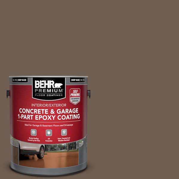 BEHR PREMIUM 1 gal. #N210-6 Swiss Brown Self-Priming 1-Part Epoxy Satin Interior/Exterior Concrete and Garage Floor Paint