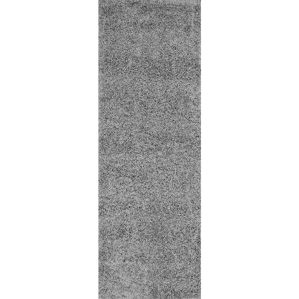 nuLOOM Marleen Plush Shag Gray 3 ft. x 10 ft. Runner Rug