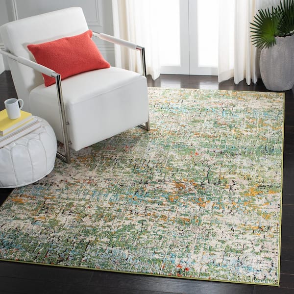 Madison Green/Turquoise 8 ft. x 10 ft. Geometric Area Rug