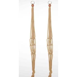 36 in. Tan Macrame Plant Hangers (2-Pack)