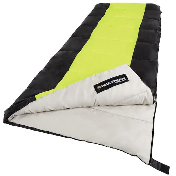 Wakeman Outdoors 75 in. L 2-Season Sleeping Bag in Neon Green