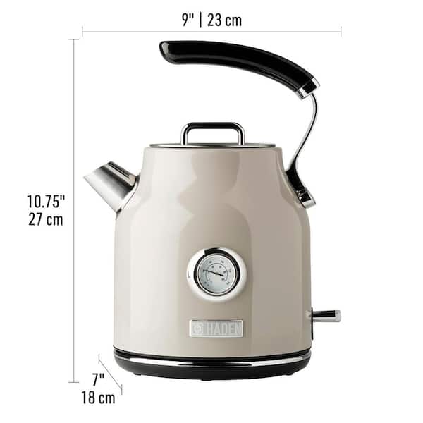 Basics Electric Glass and Steel Hot Tea Water Kettle, 1.7-Liter,  Black and Sliver