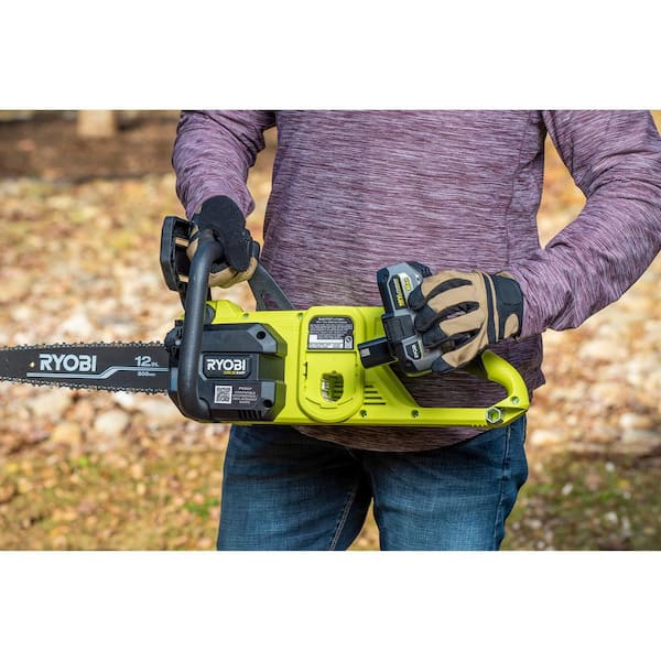 RYOBI - ONE+ HP 18V Brushless Whisper Series 12 in. Battery Chainsaw w/ Extra Chain, Bar & Chain Oil, 6.0 Ah Battery & Charger