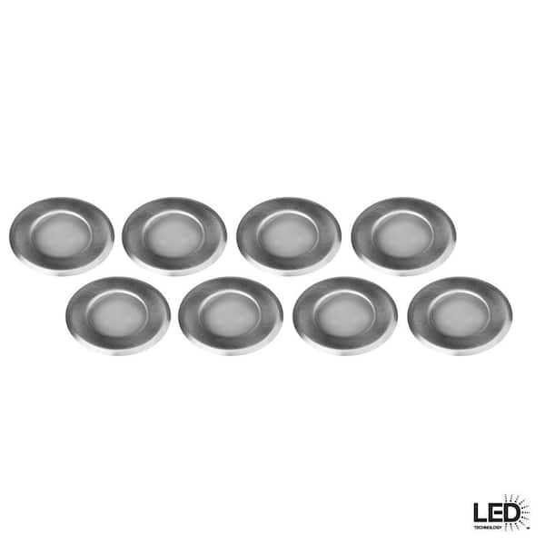 Hampton Bay Low-Voltage Stainless Steel Integrated LED Deck Light (8-Pack)