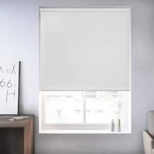 White Textured Cordless Blackout Privacy Vinyl Roller Shade 19 in. W x 64 in. L