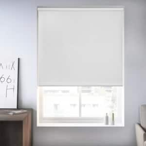 White Textured Cordless Blackout Privacy Vinyl Roller Shade 31.5 in. W x 64 in. L