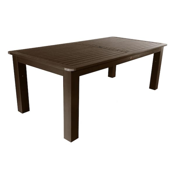 Highwood Weathered Acorn 42 in. x 84 in. Rectangular Recycled Plastic Outdoor Dining Table