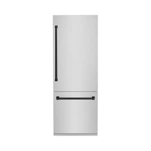 Autograph Edition 30 in. 2-Door Bottom Freezer Refrigerator w/ Ice & Water Dispenser in Stainless Steel & Matte Black