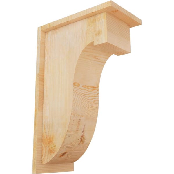 Ekena Millwork 8 in. x 14 in. x 22 in. Douglas Fir Del Monte Rough Sawn Corbel with Backplate