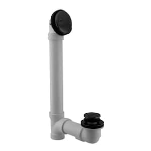 1-1/2 in. x 12 in. Bath Waste & Overflow with Two-Hole Faceplate Cover and Tip-Toe Drain Plug - Sch. 40 PVC, Matte Black