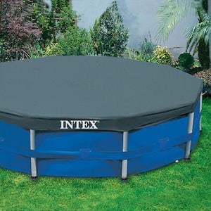 10 ft. Round 30 in. Deep Metal Frame Above Ground Swimming Pool Set with Filter and Debris Cover