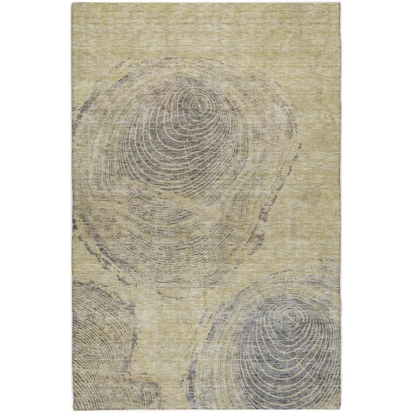 Dream Shag Premium Machine Washable Abstract ADS713 Beige 10 ft. x 14 ft. Area Rug