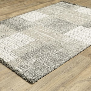 Gables Beige 5 ft. x 7 ft. Textured Geometric Polypropylene Indoor/Outdoor Area Rug