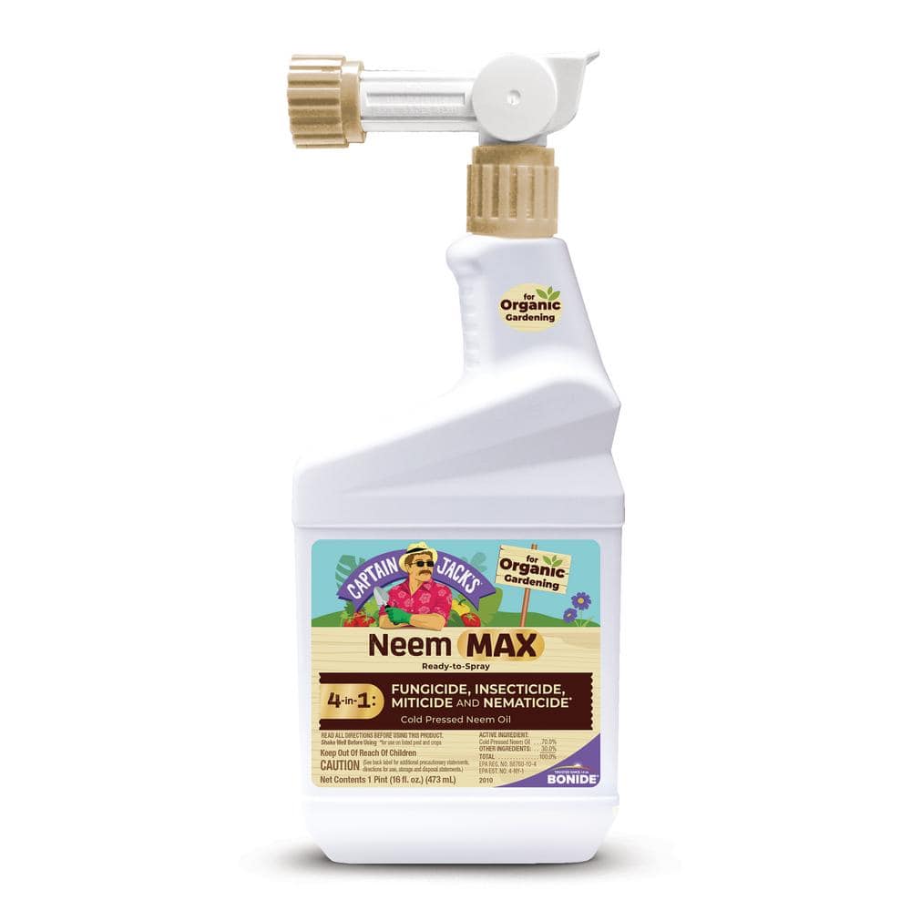 Captain Jacks Neem Max, 16oz Ready to Spray Cold Pressed Neem Oil, Insecti