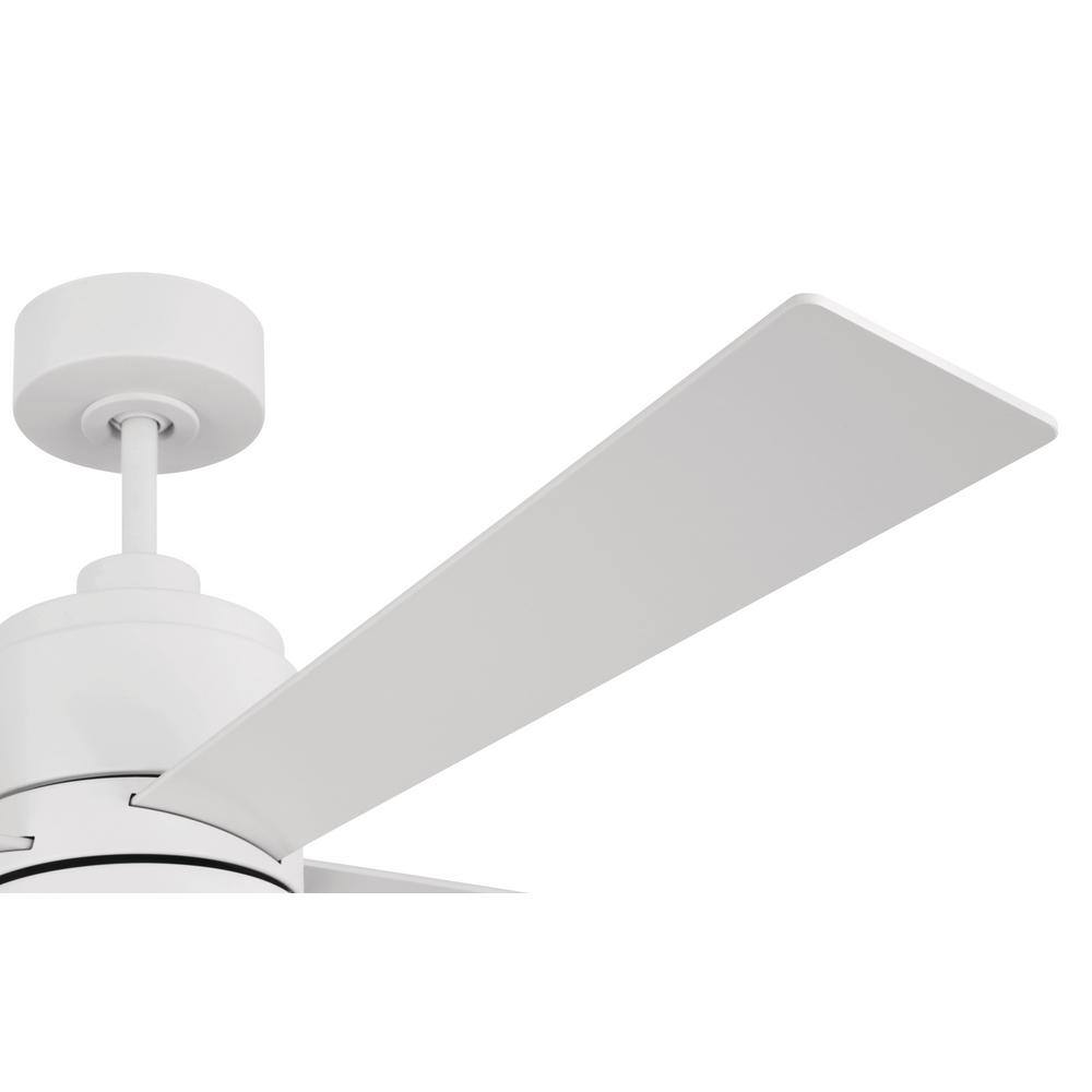 White 52" Modern Ceiling Fan with LED Light Kit