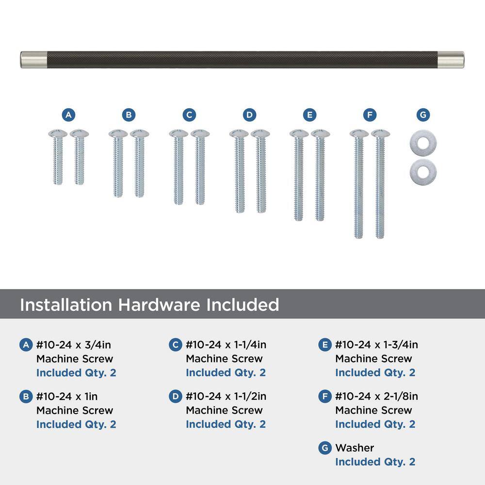 19-inch Satin Nickel and Oil-Rubbed Bronze Appliance Pull
