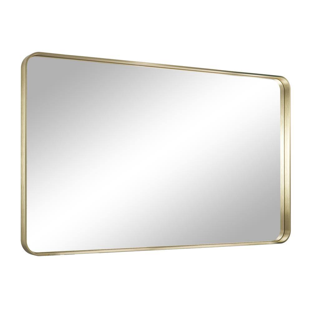 55" x 36" Gold Metal Framed Rectangular Bathroom Vanity Mirror