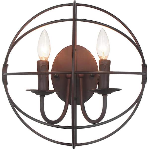 CWI Lighting Arza 2 Light Wall Sconce With Brown Finish