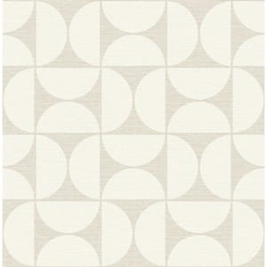 Deedee Beige Geometric Faux Grasscloth Beige Paper Strippable Roll (Covers 56.4 sq. ft.)