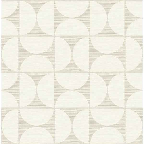 Brewster Deedee Beige Geometric Faux Grasscloth Beige Paper Strippable Roll (Covers 56.4 sq. ft.)