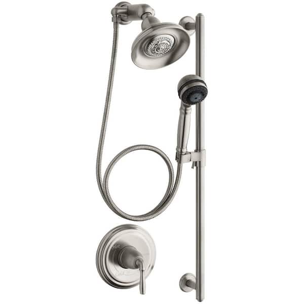 KOHLER Devonshire 3-Function Wall Bar Shower Kit in Brushed Nickel