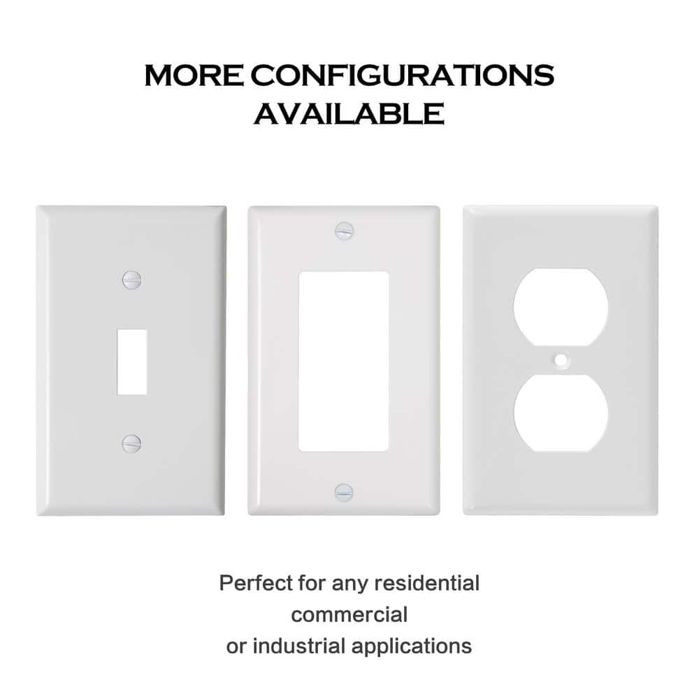 White Rectangular Plastic 1-Gang Decorator Wall Plate