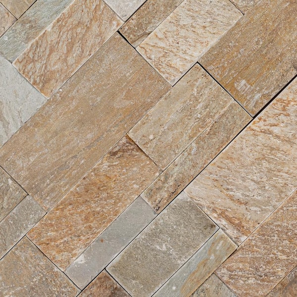 MSI Golden Honey Ledger Panel 9 in. x 24 in. Splitface Quartzite