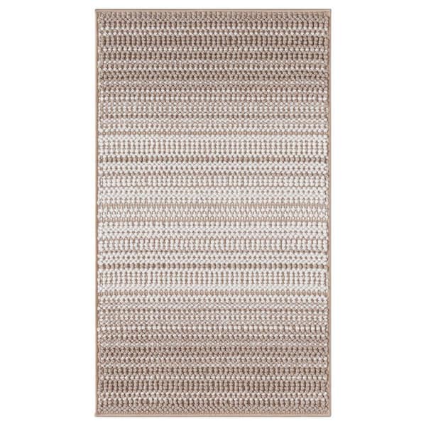 Cassie 2 ft. x 3 ft. Ivory Stripe Scatter Rug
