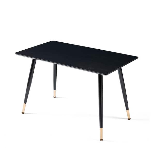 Unbranded Antique Black Rectangular Outdoor Dining Table, for Patio Dining Room Kitchen
