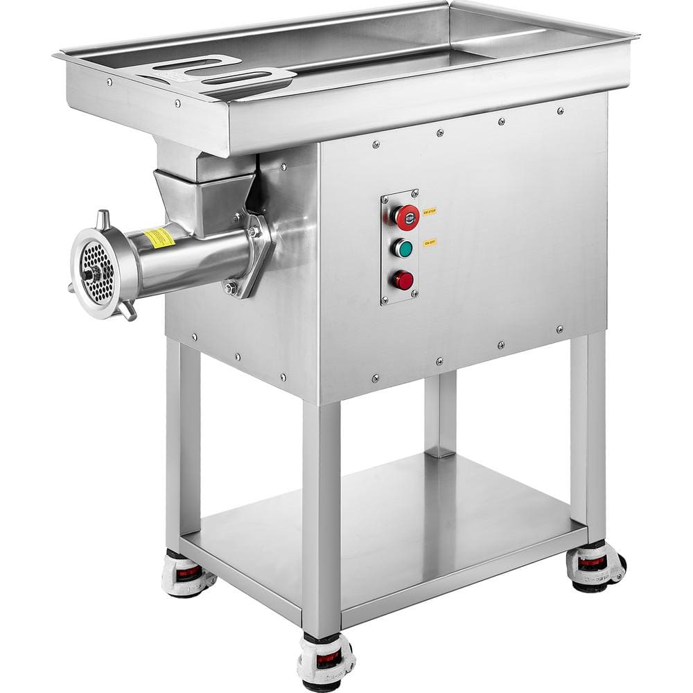 Commercial Electric Meat Grinder, 22 lbs. Min Cabinet Meat Grinder, 2200 W Industrial Grinder with Blade, Grinding Plate