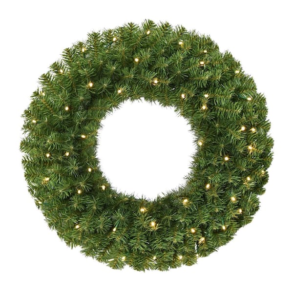 24 in. Pre-Lit Battery-Operated Artificial Christmas Wreath