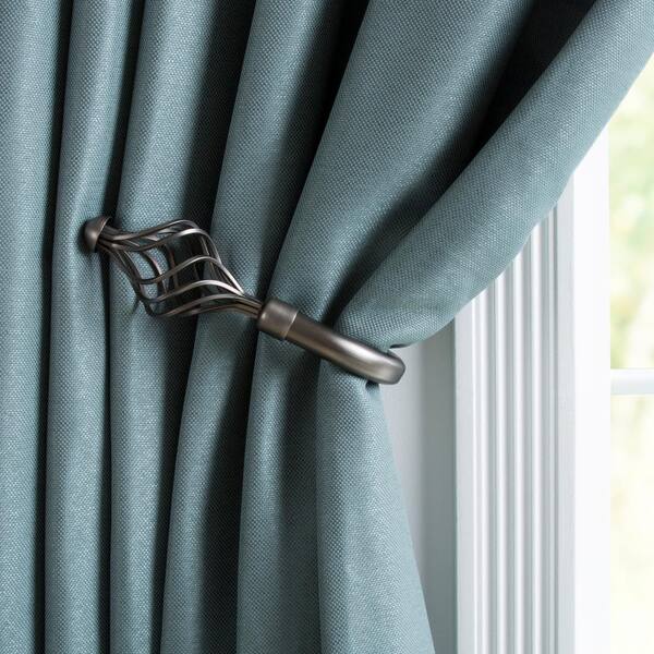 Lavish Home Twisted Holdback Pair in Pewter