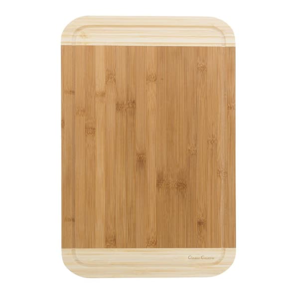 Classic Cuisine Wooden 2-Tone Cutting Board M0302066 - The Home Depot