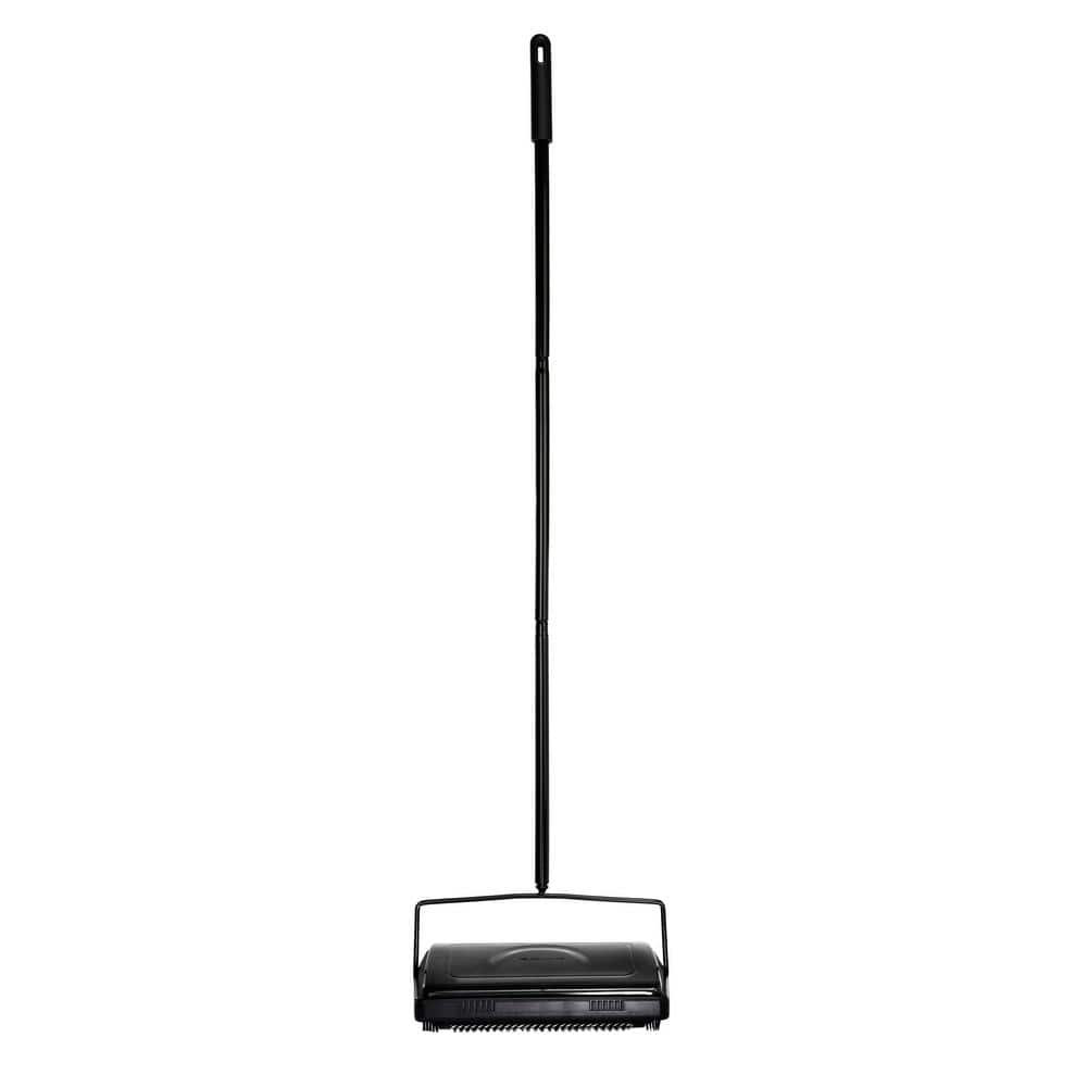 Commercial 11 in. Cordless Manual Triple Brush Floor and Carpet Sweeper in 